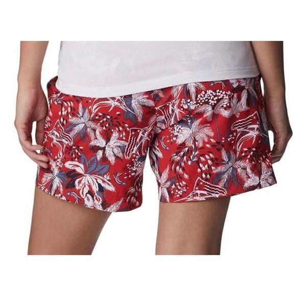 COLUMBIA WOMEN’S LARGE WATER SHORT IN RED SPARK FIREWORK FISHIN’ PATTERN - Picture 7 of 11